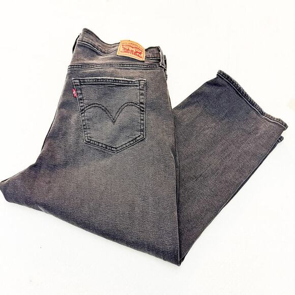 Levi's Wedgie Straight Charcoal Black Button Fly Denim Jeans Size 20 Women - Picture 9 of 9